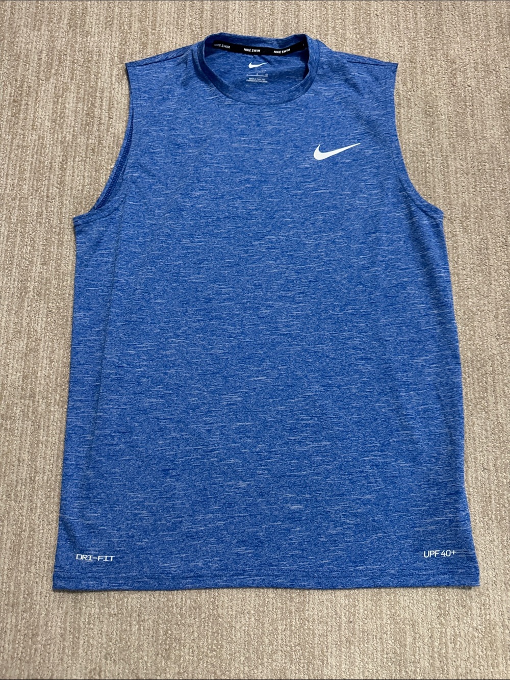 Nike Men's S Blue Hydroguard Sleeveless Swim Shirt Dri-FIT UPF 40 Quick Dry
